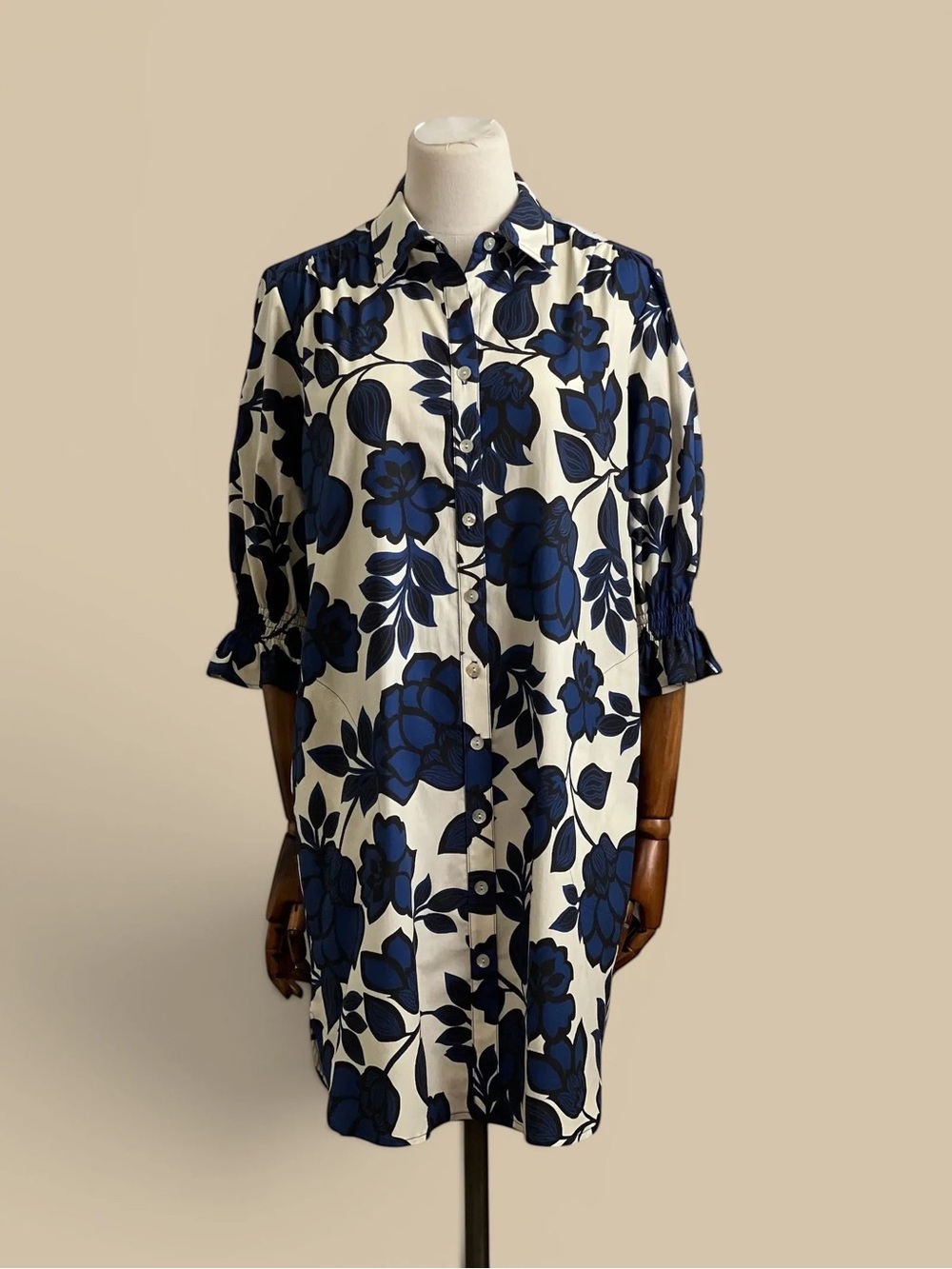 Finley Blue Floral Button-Up Shirt Dress